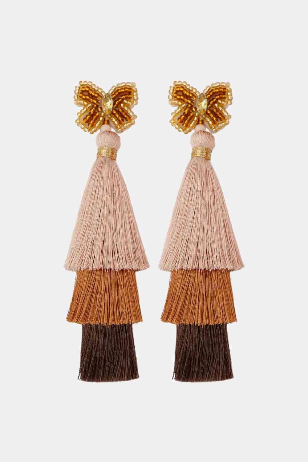 Triple-Layer Tassel Dangle Earrings