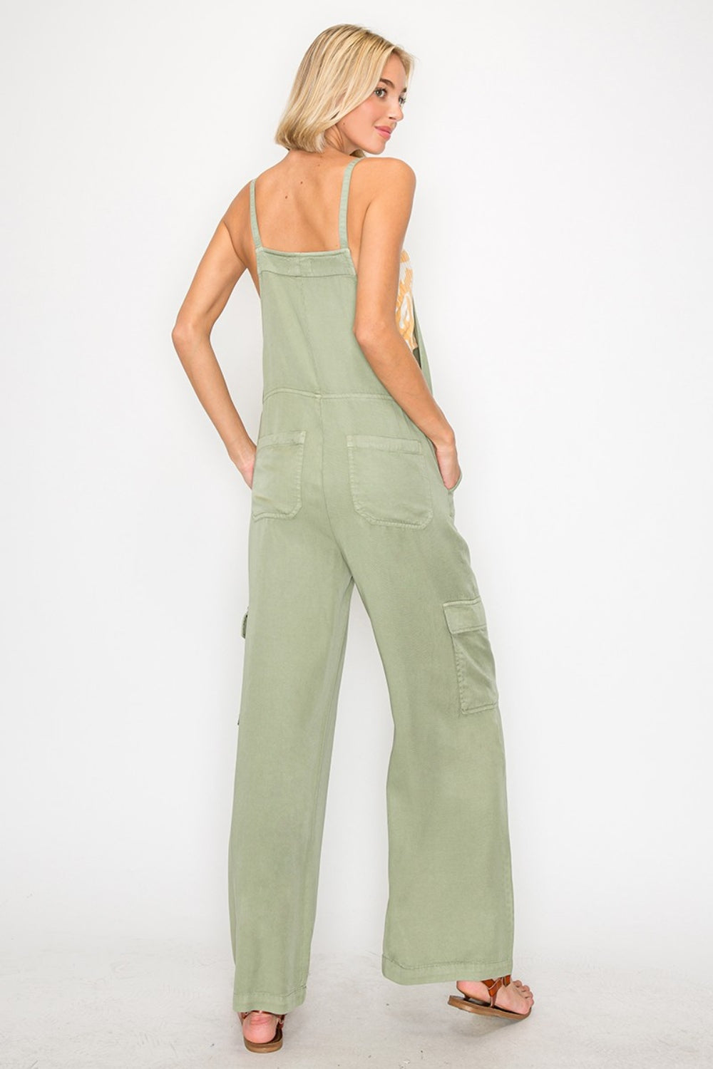 RISEN Wide Leg Tencel Overalls