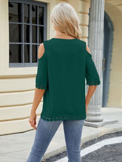 Cold Shoulder Half Sleeve Blouse