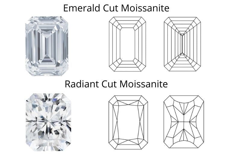 Emerald cut vs Radiant Cut Moissanite