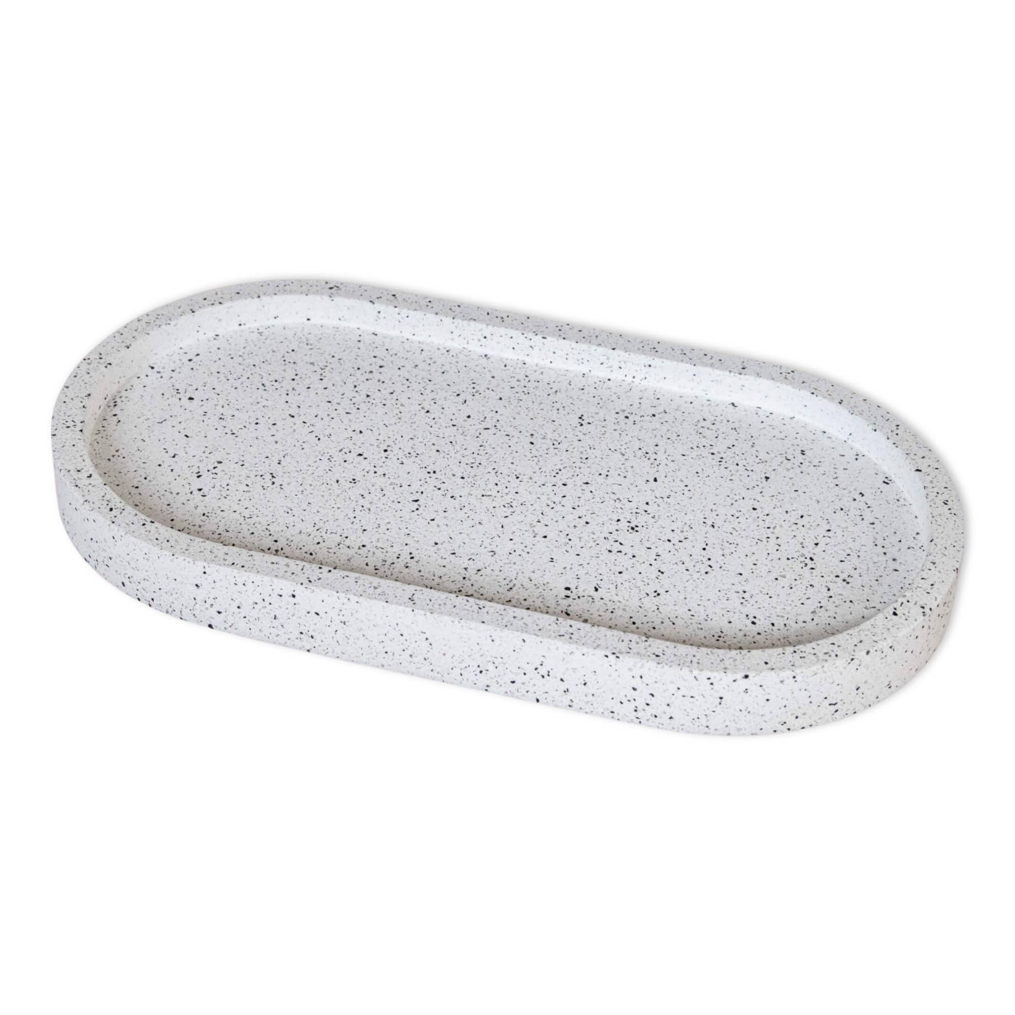 Oval Tray, White Granite Terrazo