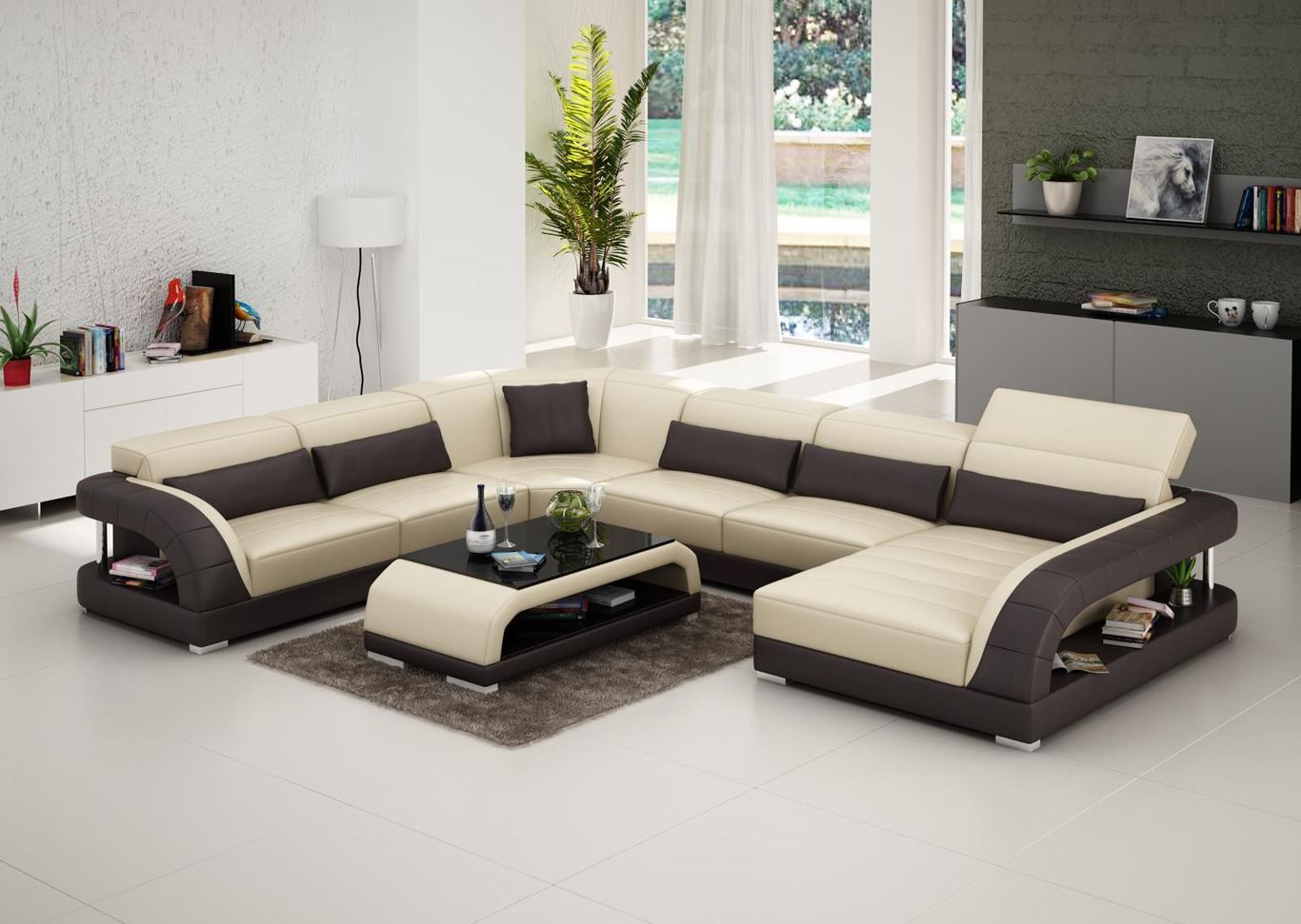 Copenhagen Modern Leather Sectional