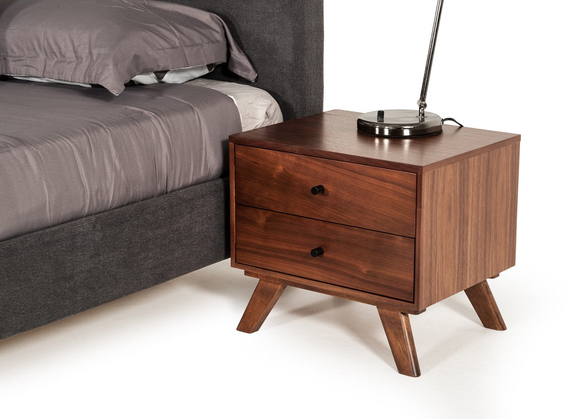 Astima Modern Grey & Walnut Nightstand