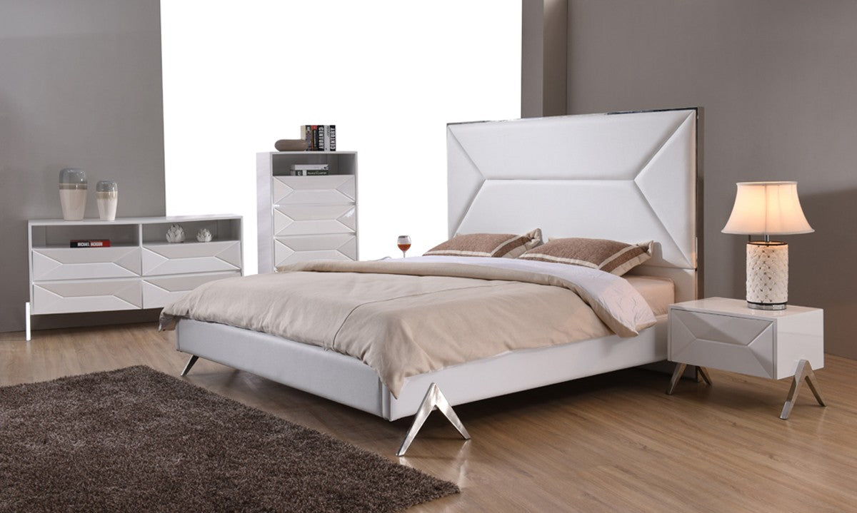 Cath Modern White Bed