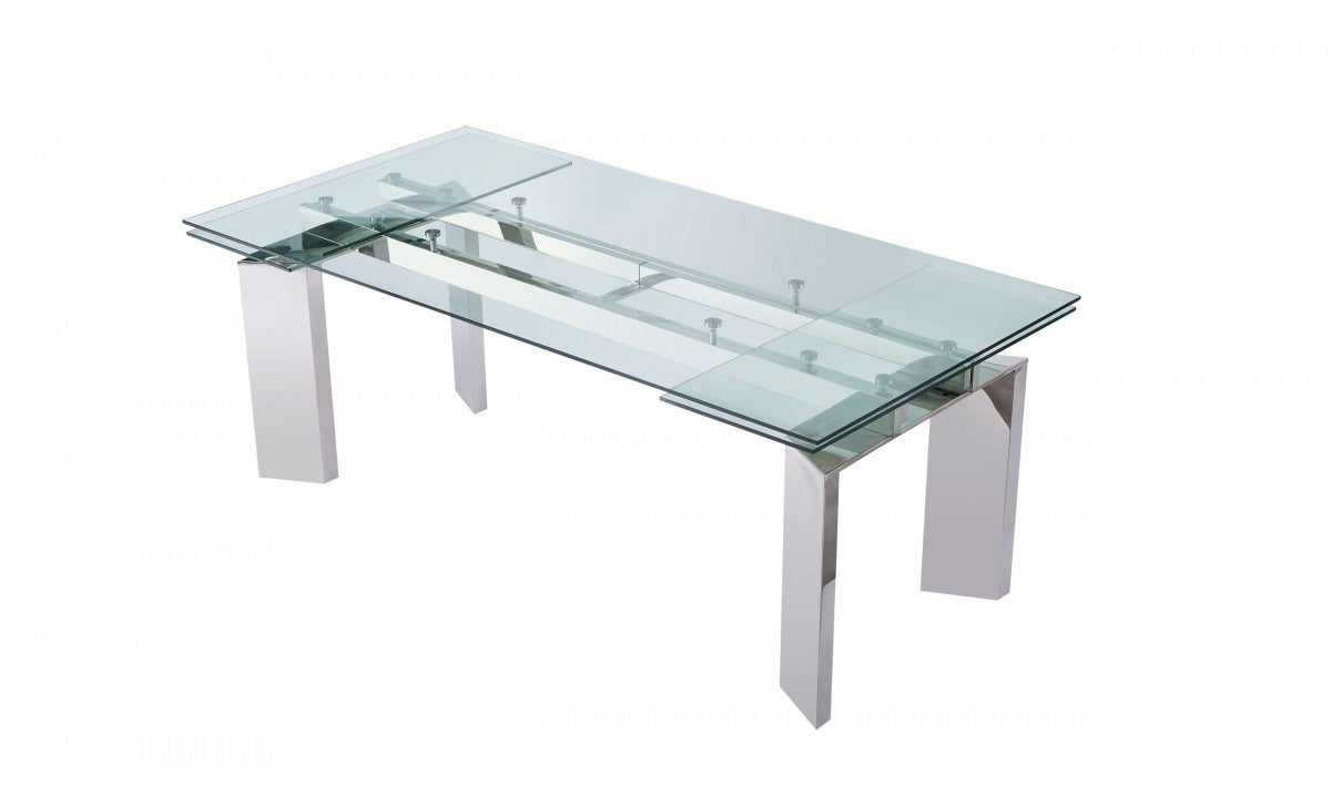 Modern Chord Extendable Glass Dining Table