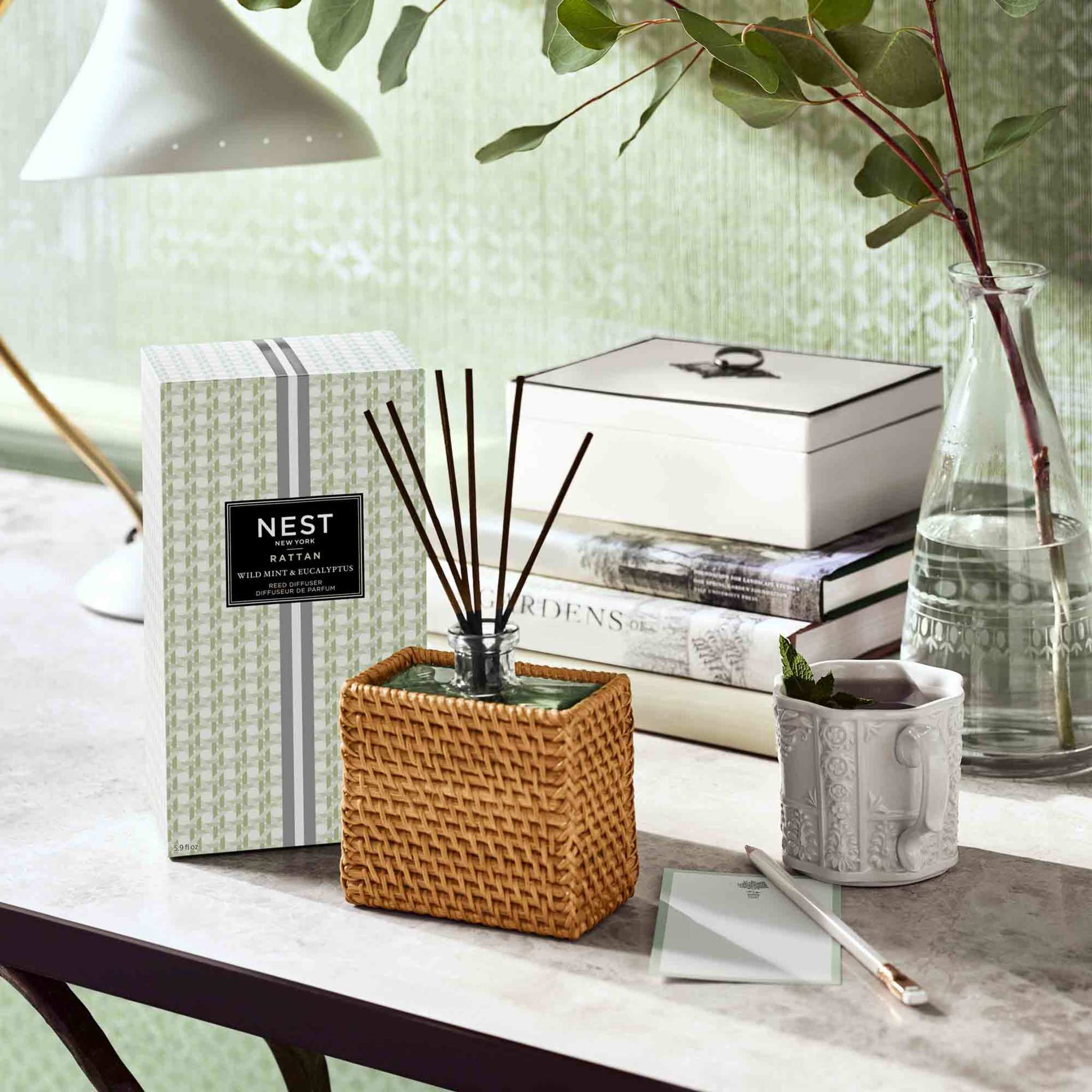 Rattan Wild Mint & Eucalyptus Reed Diffuser (Limited Edition)