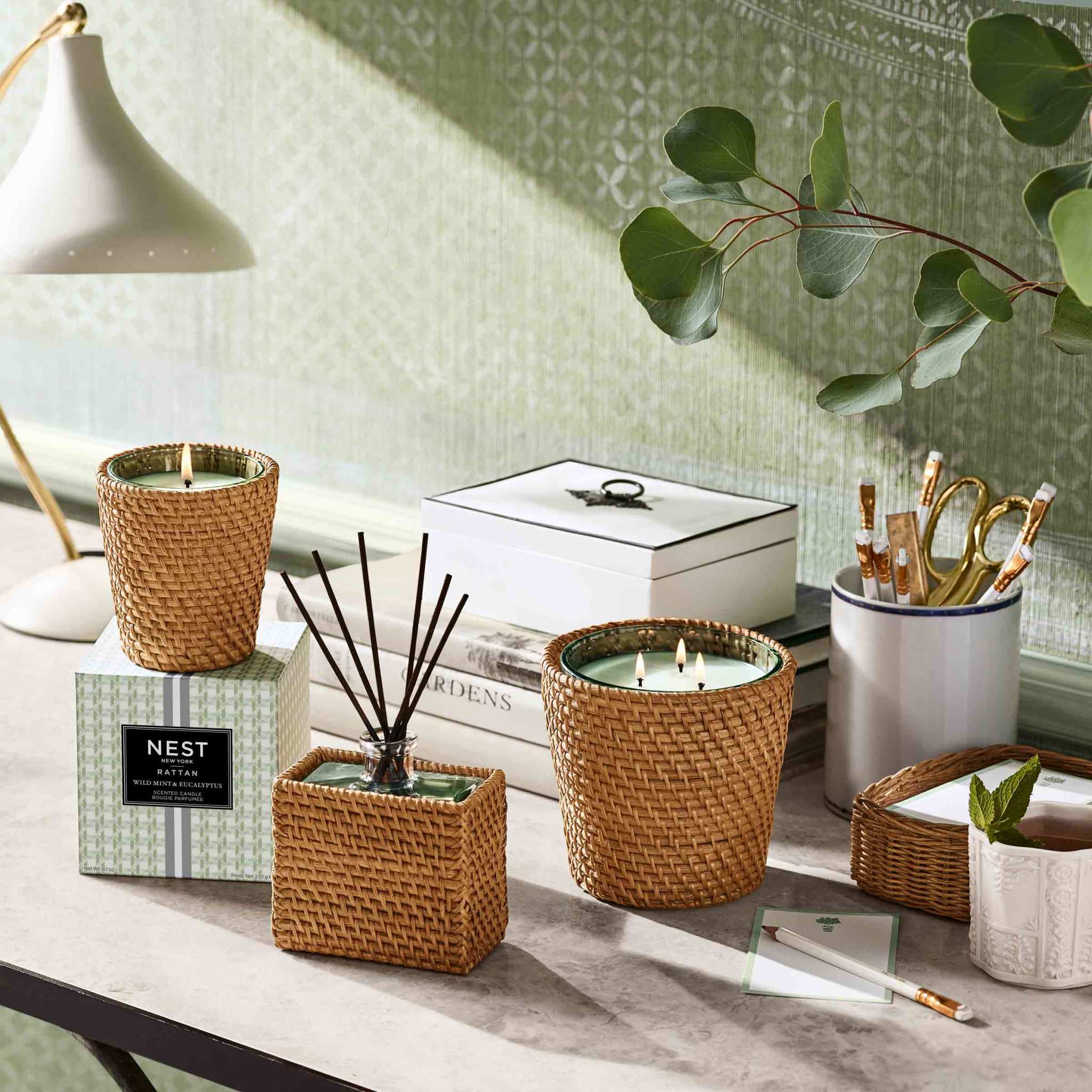 Rattan Wild Mint & Eucalyptus Reed Diffuser (Limited Edition)