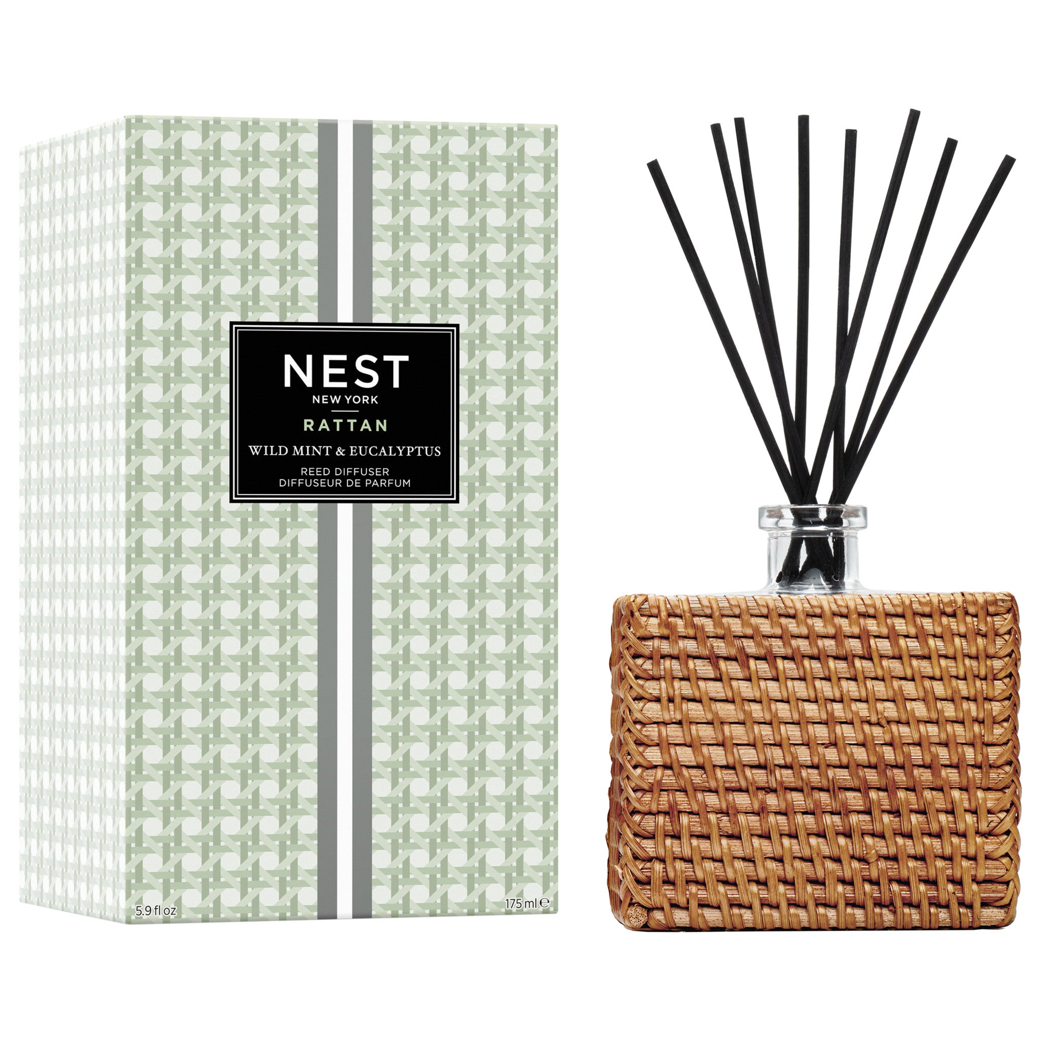 Rattan Wild Mint & Eucalyptus Reed Diffuser (Limited Edition)