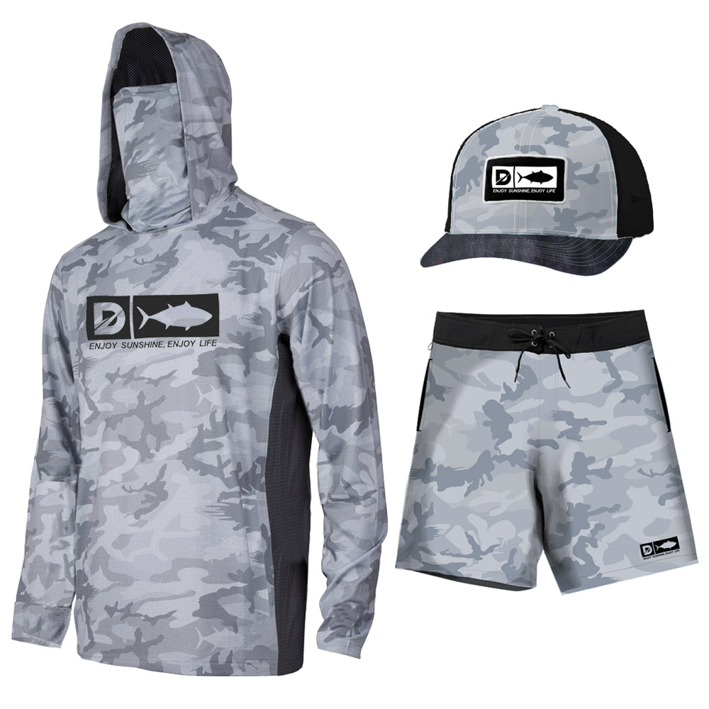 DAG Gear 3pc UPF 50+  hoodie, hat, and shorts.