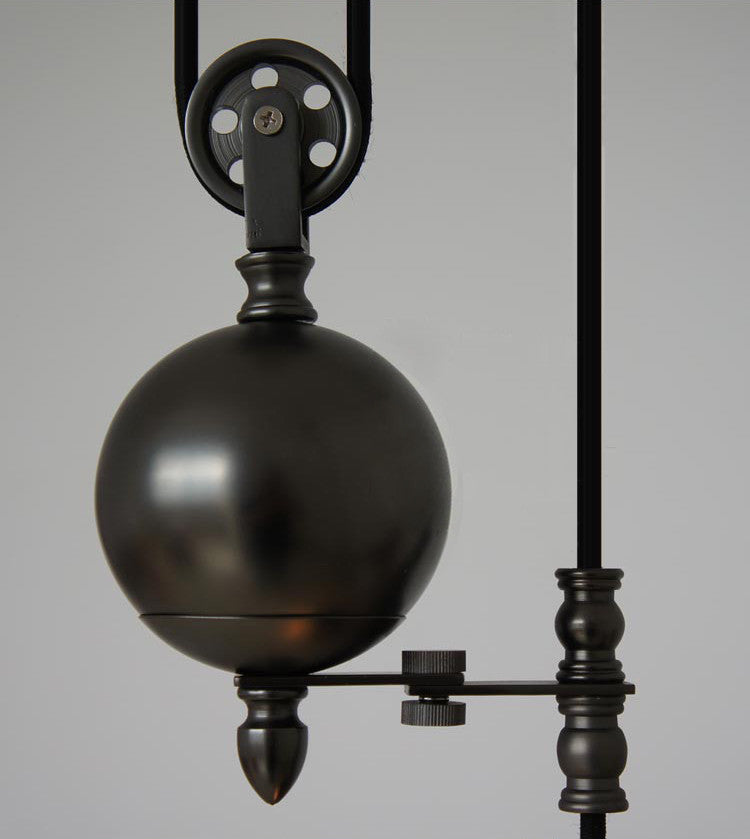 Lincoln Black Mirror Shade Pulley Industrial Pendant Light