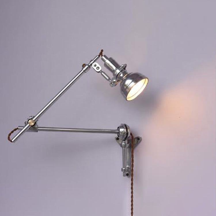 Chrome Mill House Long Arm Industrial Wall Light