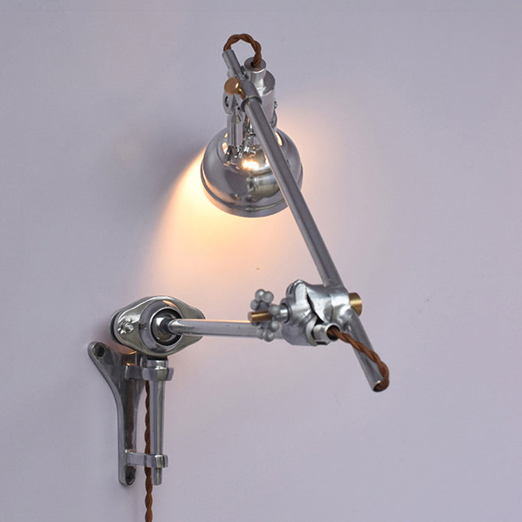 Chrome Mill House Long Arm Industrial Wall Light