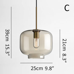 Millow Glass Shade Brass Fitting Pendant Light