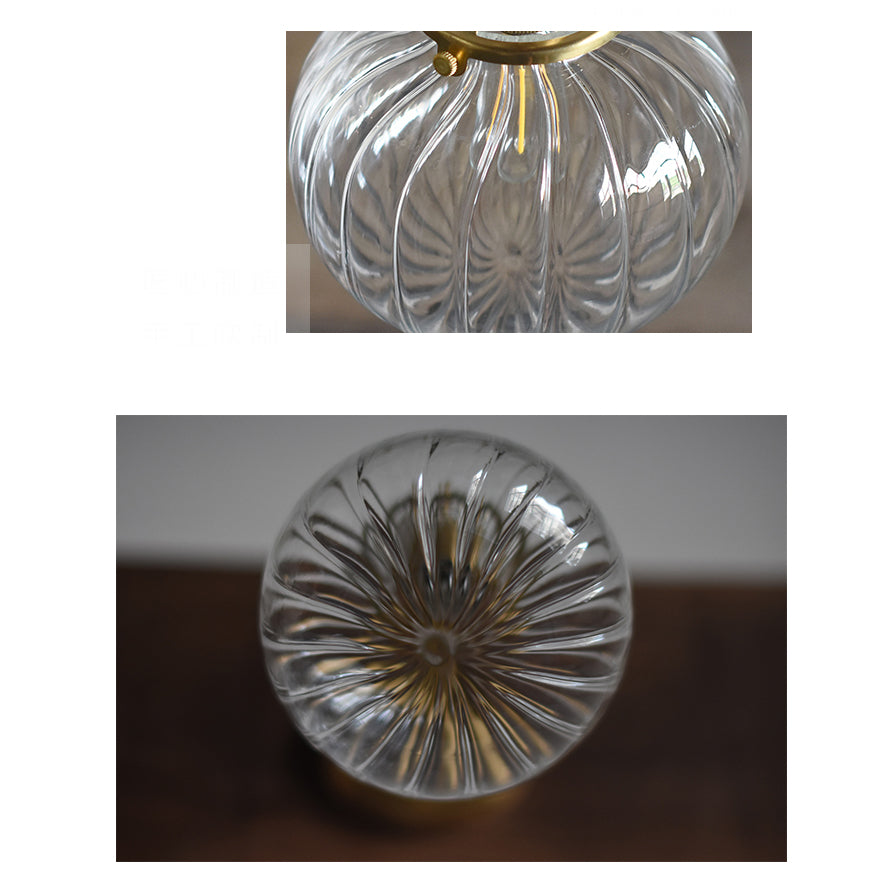 Anemone swirled glass brass wall light sconce