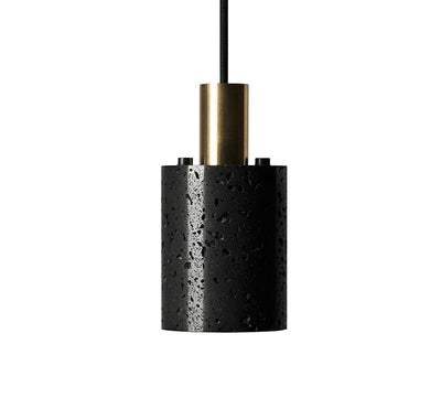 Black Lava B Concrete Minimalist Line Pendant Light