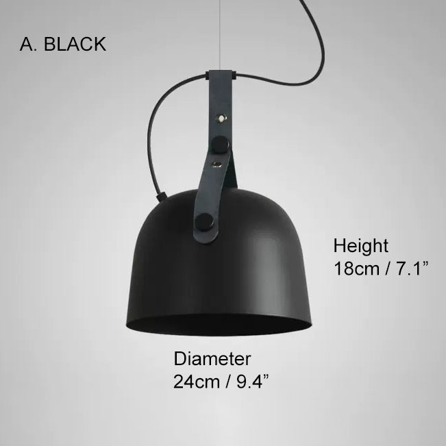 Kemi loft minimalist monochrome pendant light with strap handle