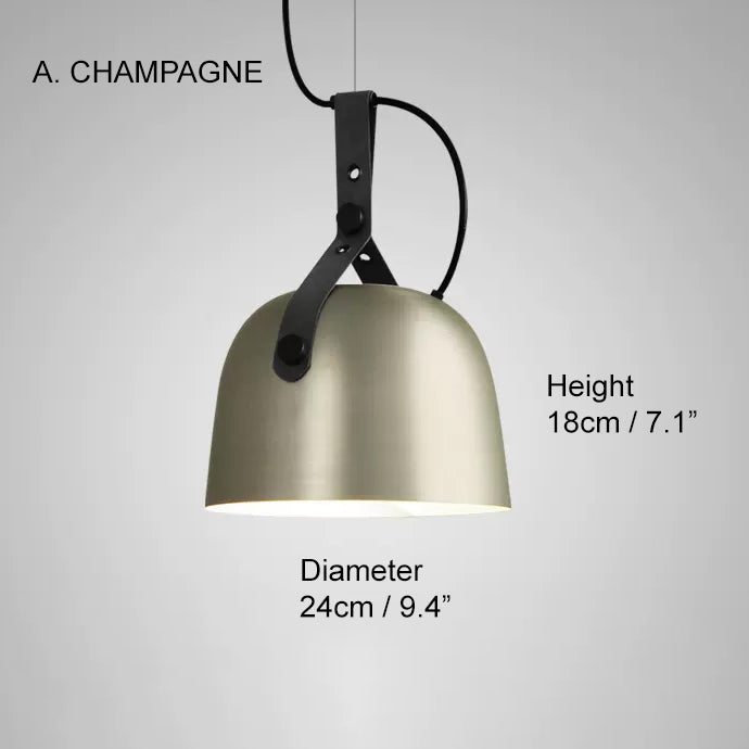 Kemi loft minimalist monochrome pendant light with strap handle