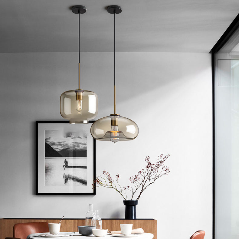 Millow Glass Shade Brass Fitting Pendant Light