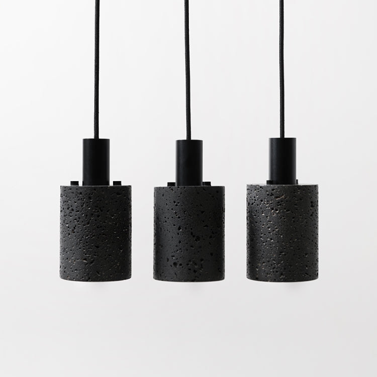 Black Lava B Concrete Minimalist Line Pendant Light