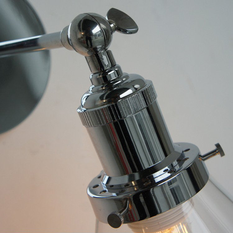 Chrome Wall Light With Glass Cone Shade