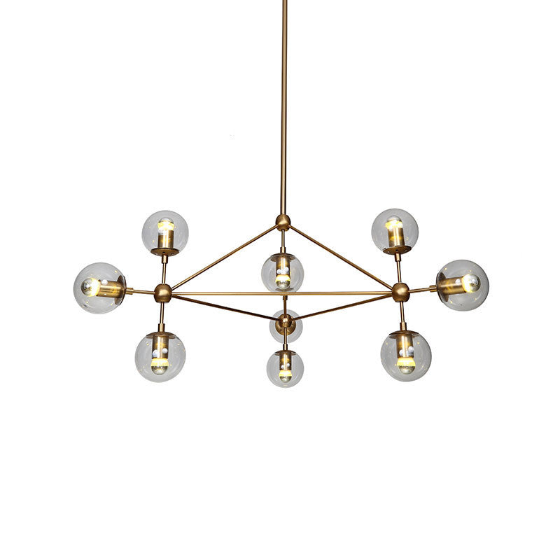 Ritz 10 Bulb Brass Pendant Light