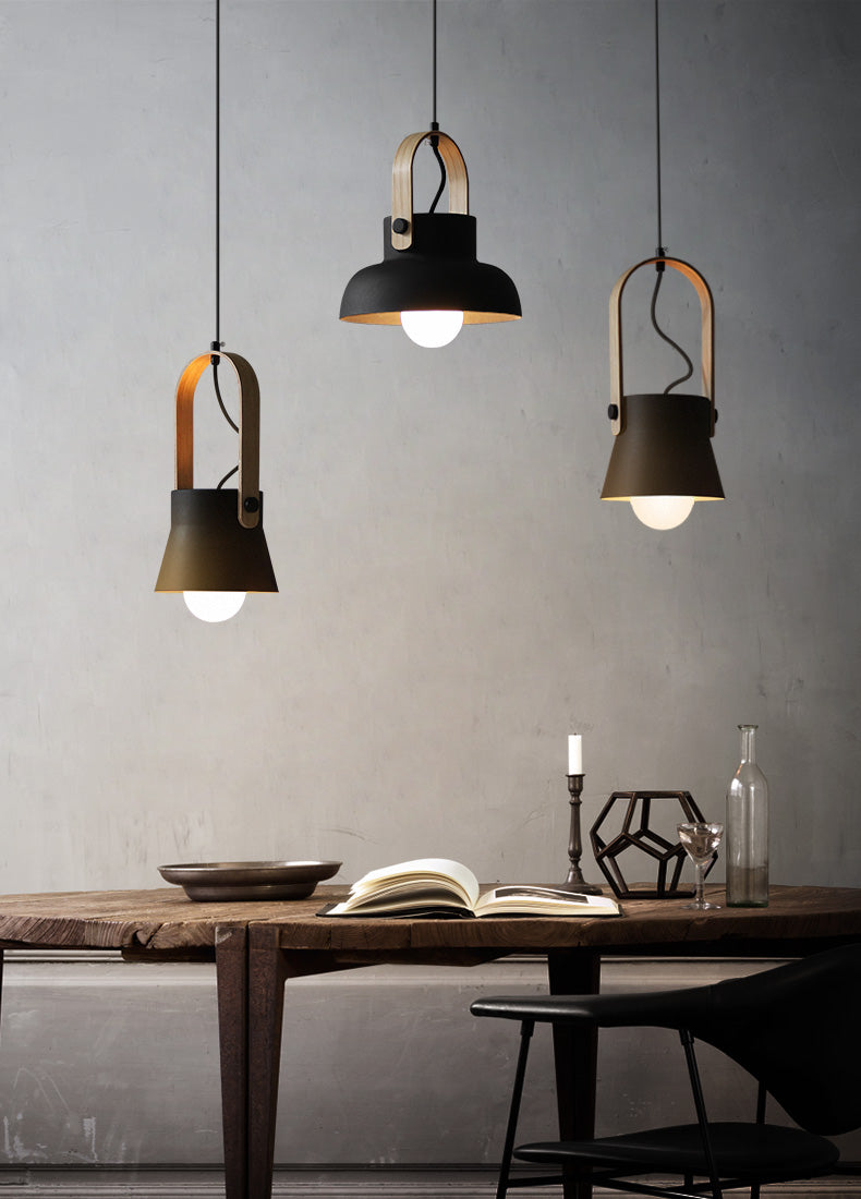 Skandi Minimalist Line Wooden Pendant Light