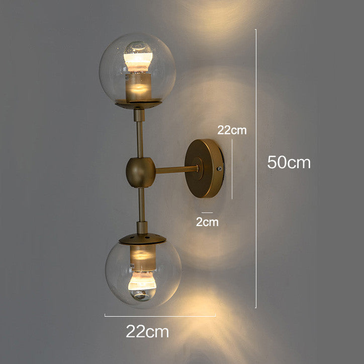 Ritz Duo Brass Fitting Clear Glass Wall Light Sconce