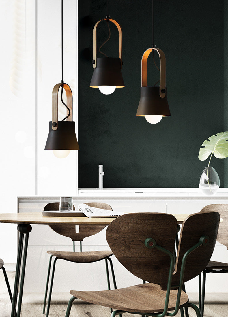 Skandi Minimalist Line Wooden Pendant Light