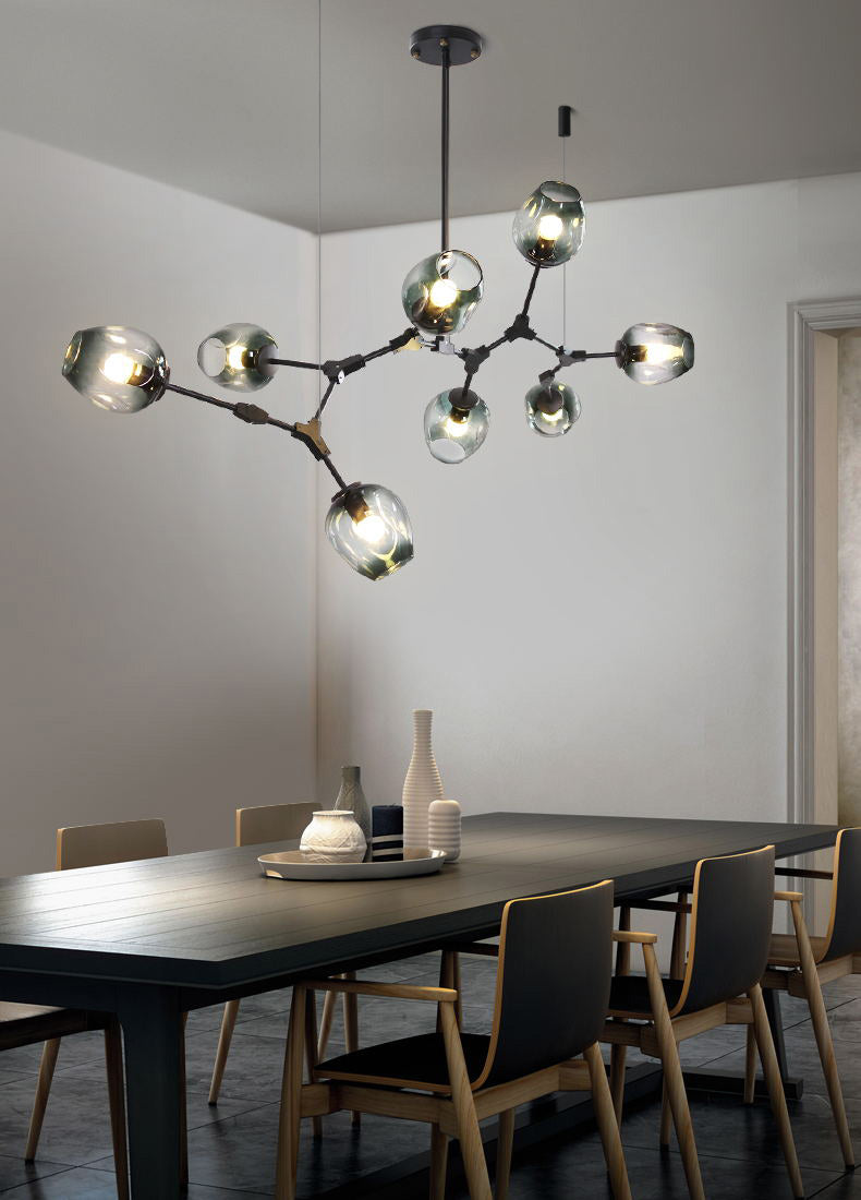 Carmen 8 head multi lamp pendant light branch chandelier