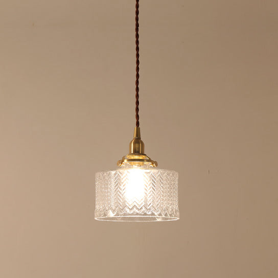 Matilda Glass Mid Century Vintage look Brass Fitting Pendant Light