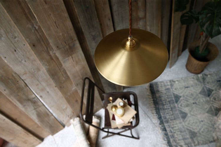 Trudeau Brass Shade Minimalist Pendant Light