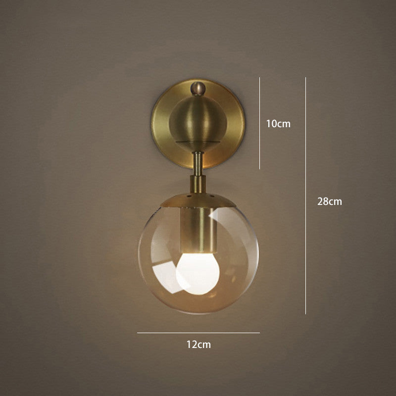 Ritz Single Brass Fitting Clear Glass Wall Light