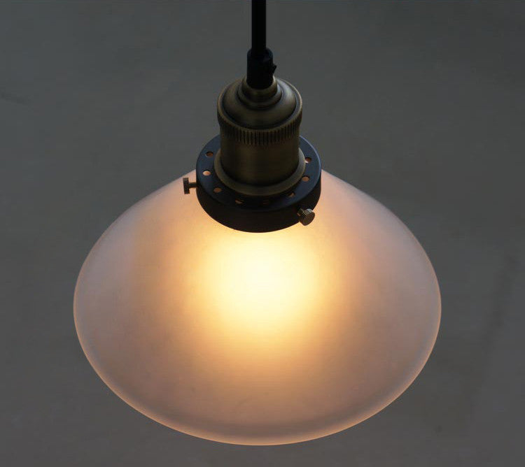 Fluted Glass Shade Brass Fitting Industrial Pendant Light