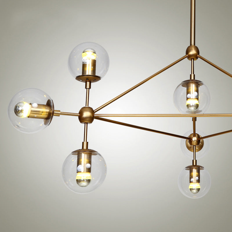 Ritz 10 Bulb Brass Pendant Light