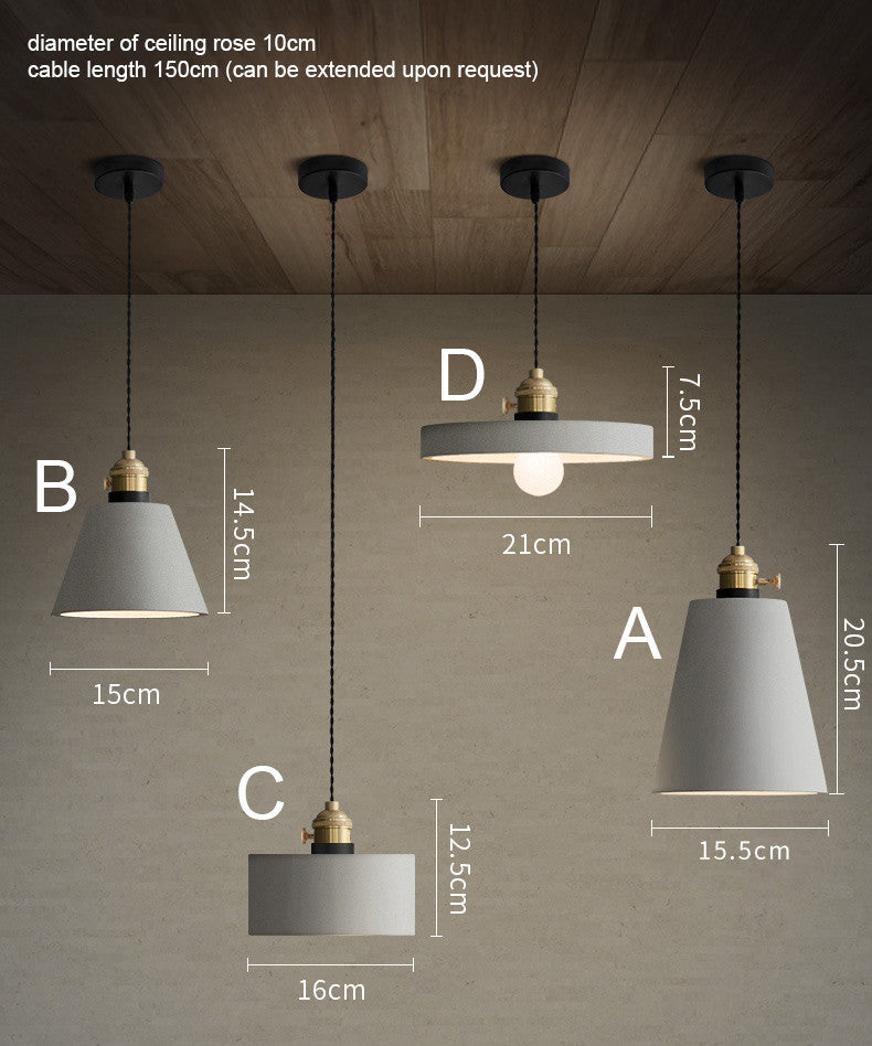 Concrete Vasa Minimalist Pendant Light