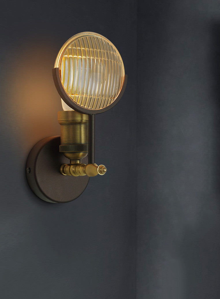 Huberman Fresnel Lens Brass Fitting Wall Light