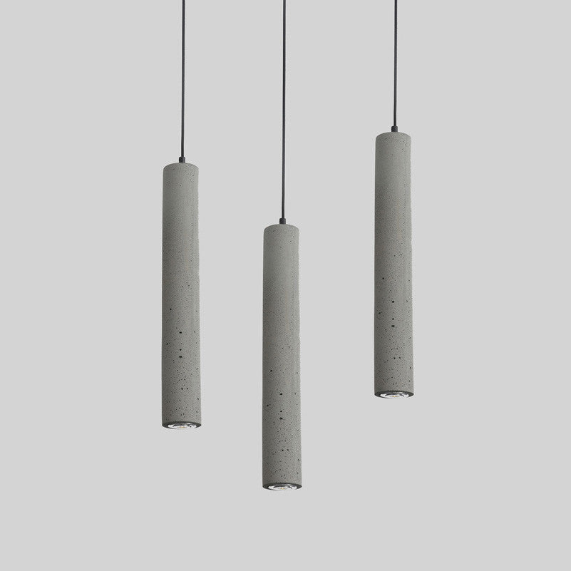 Long Concrete Pipe Minimalist Line Pendant Light