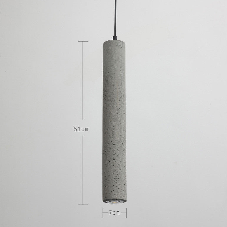 Long Concrete Pipe Minimalist Line Pendant Light