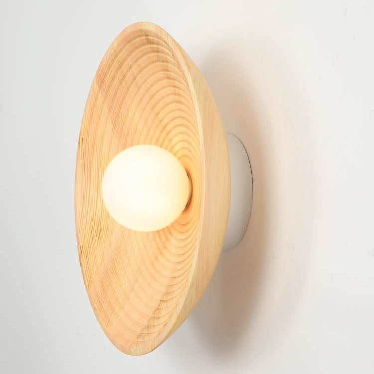 Longleaf Wooden Plate Simple and Elegant Wall Light