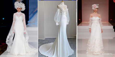 wedding dresses with sheer drama