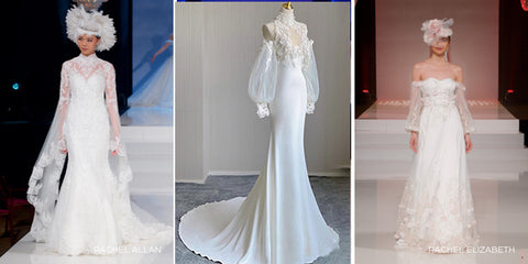 wedding dresses with sheer drama