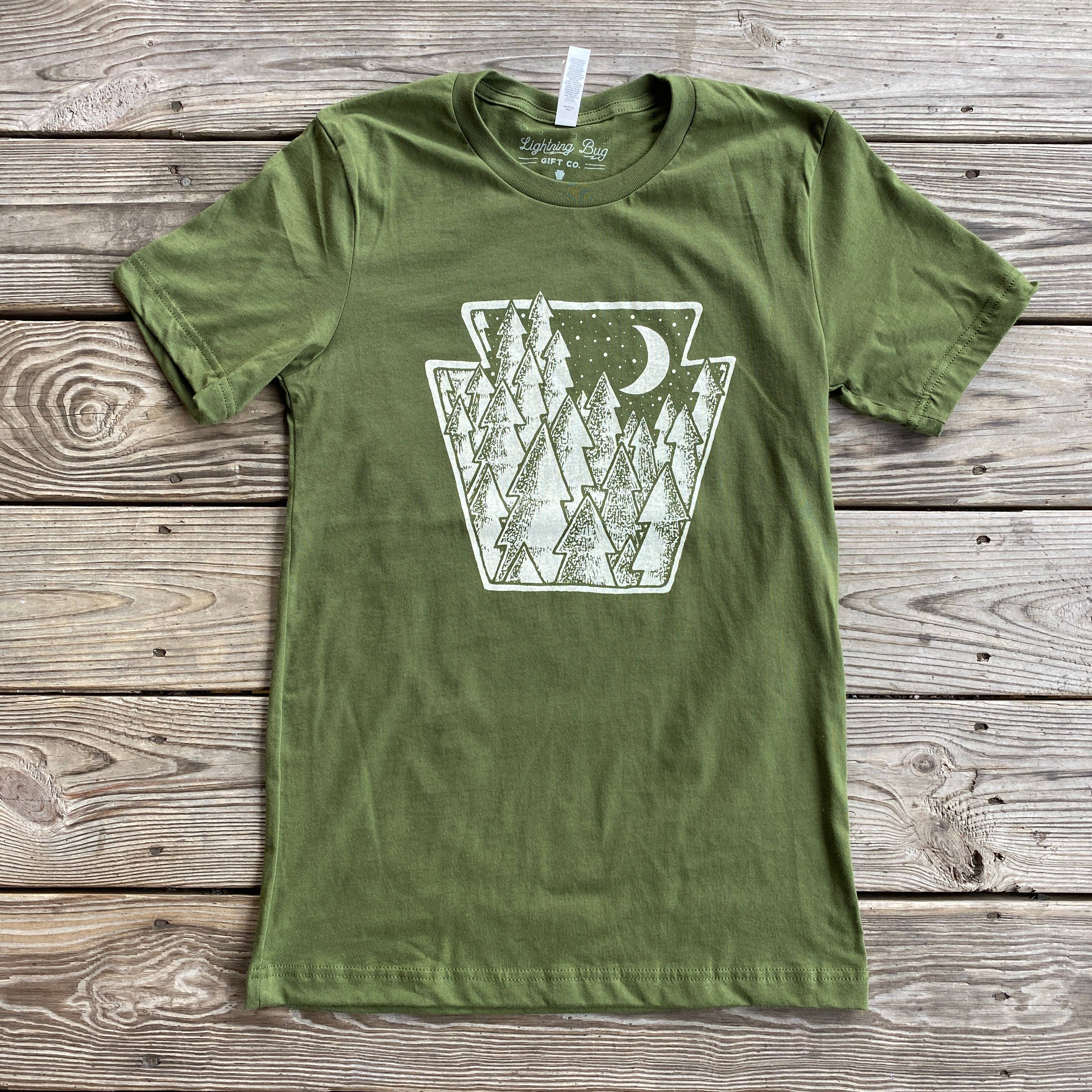 Lightning Bug Gift Co. - Pennsylvania Keystone Pines T-shirt: Small