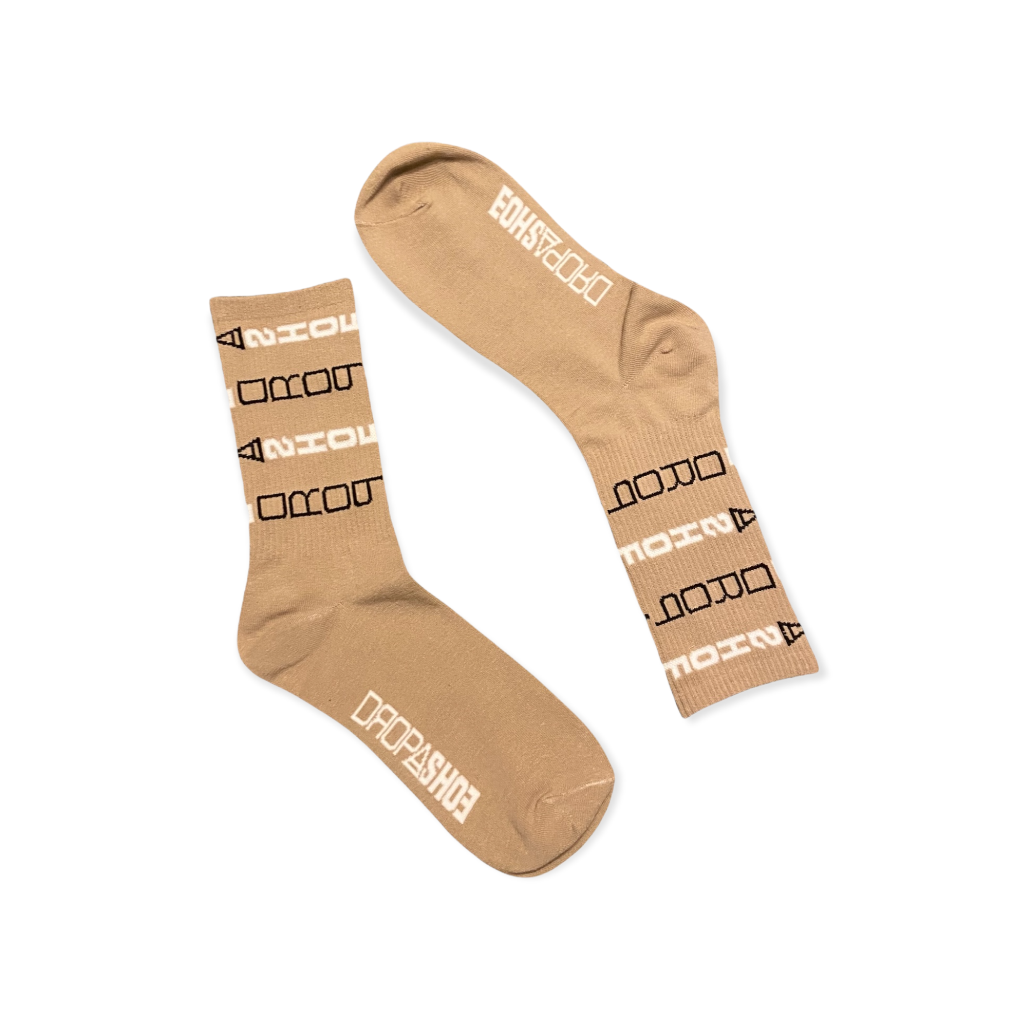 Beige Nude Logo Socks