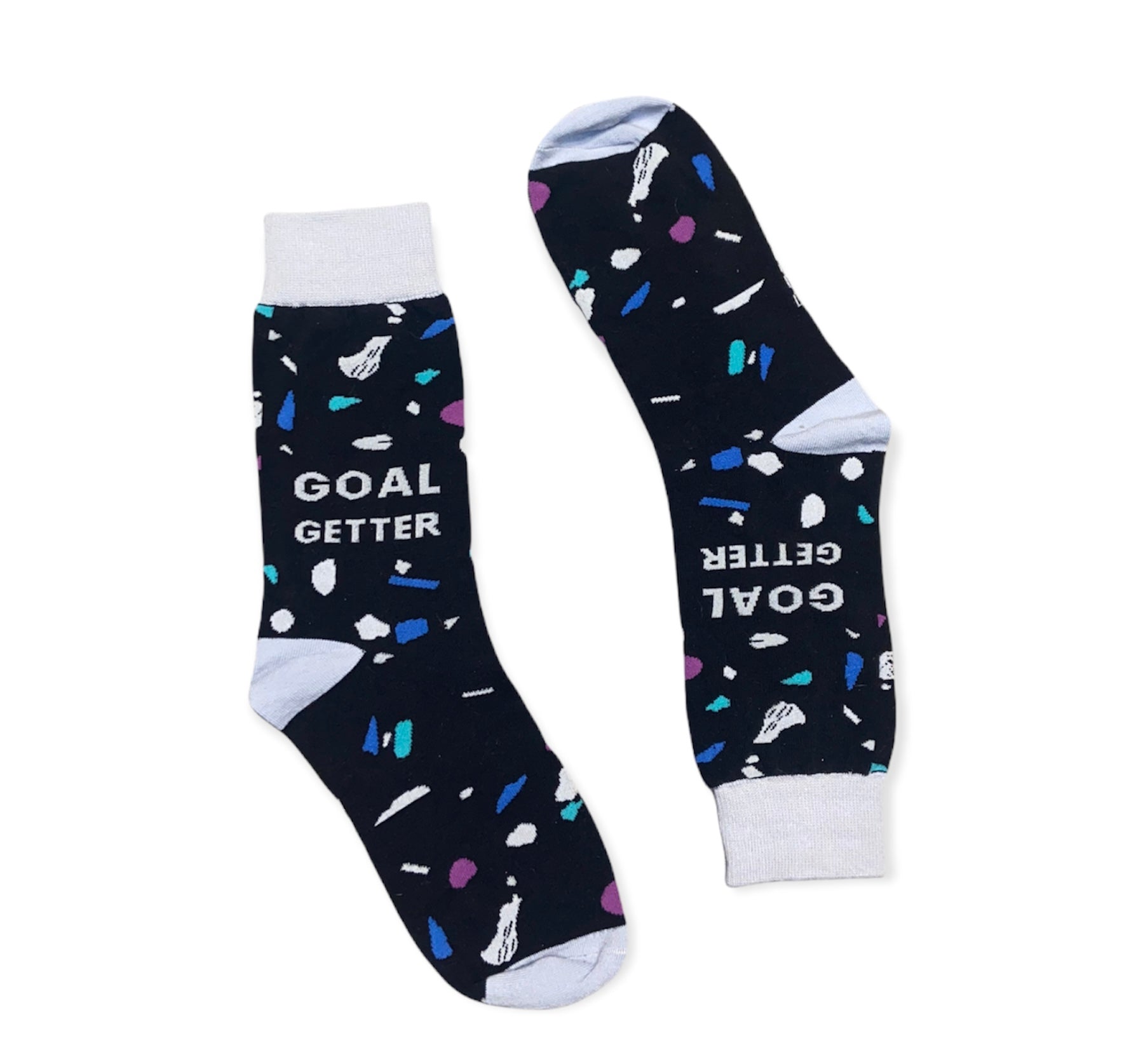 Goal Getter Black Multicolor Motivational Socks