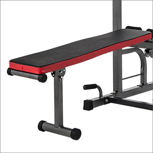 Space-Saving Power Tower Cushioned Sit-Up Bench