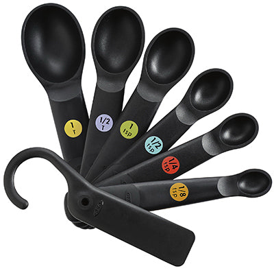 6PC BLK Meas Spoon Set