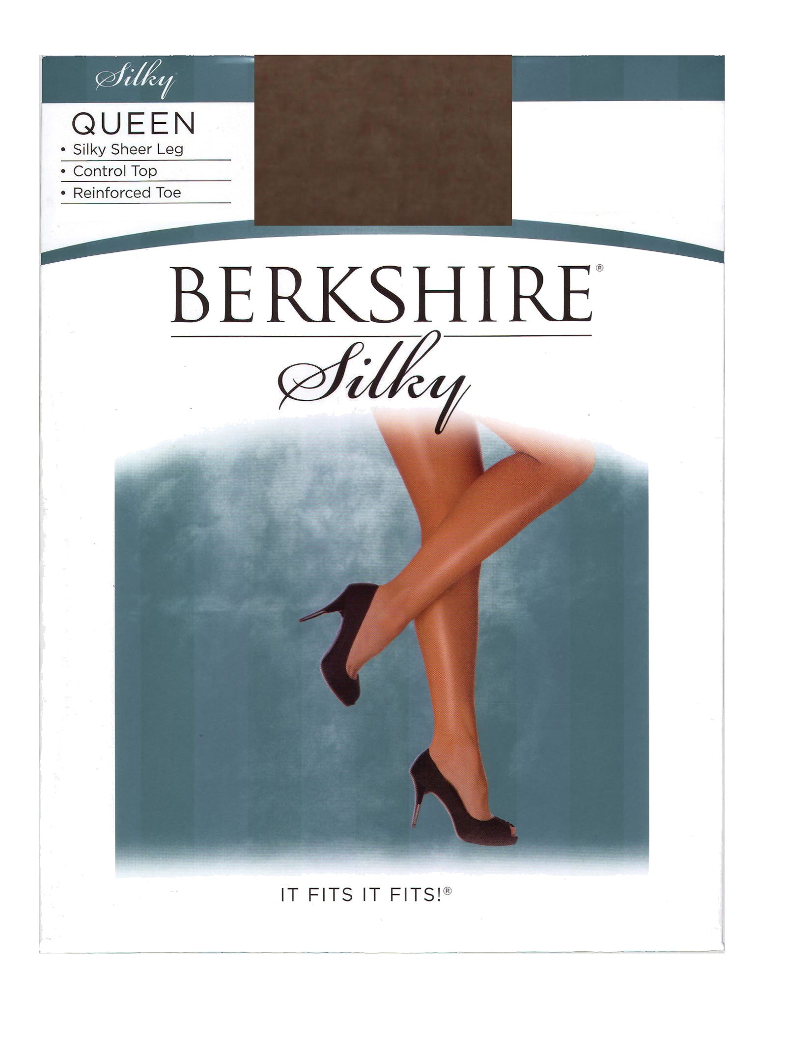 Queen Silky Sheer Extra Wear Control Top Pantyhose with Reinforced Toe - 4489