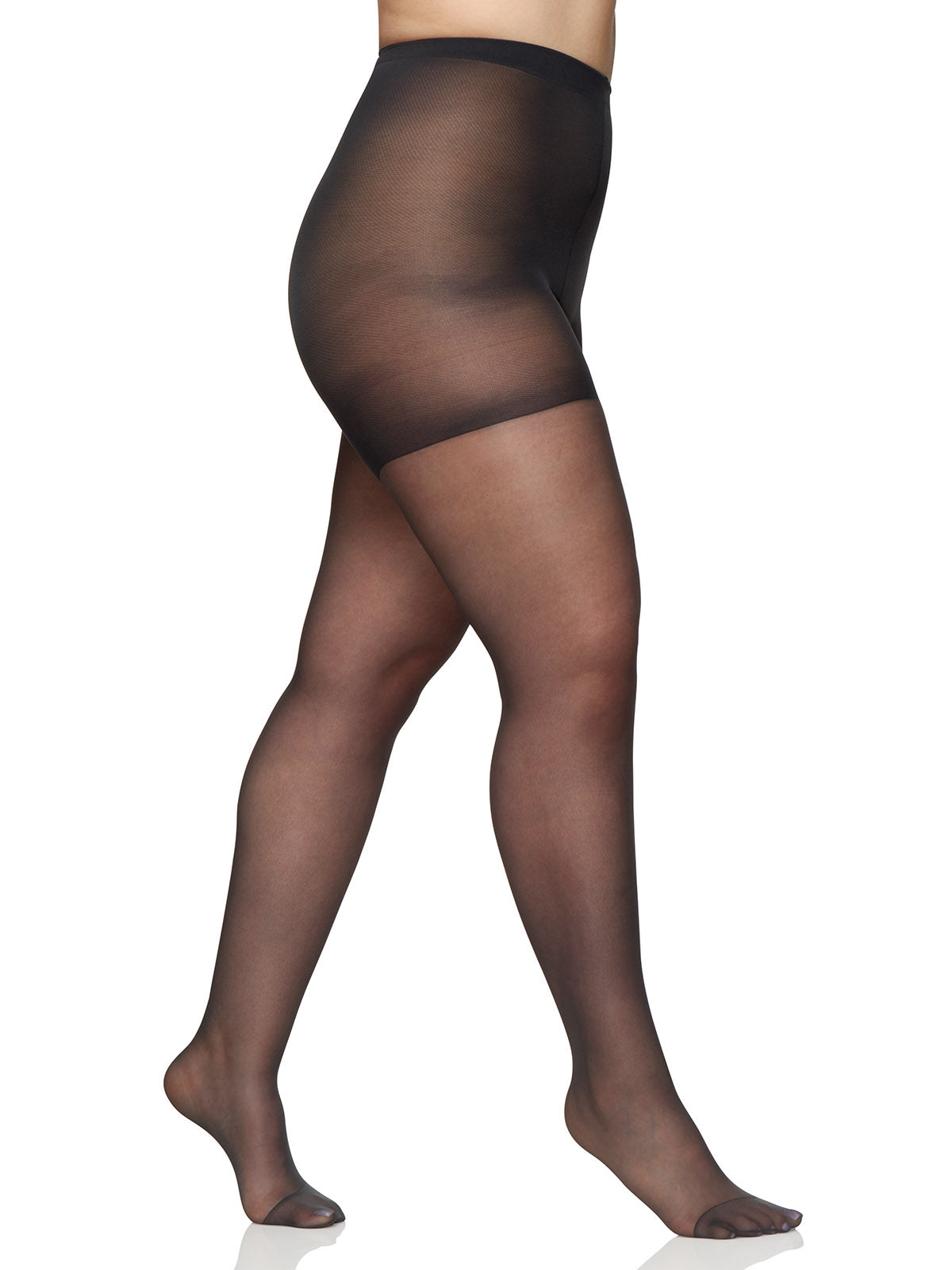 Queen Silky Sheer Extra Wear Control Top Pantyhose with Reinforced Toe - 4489