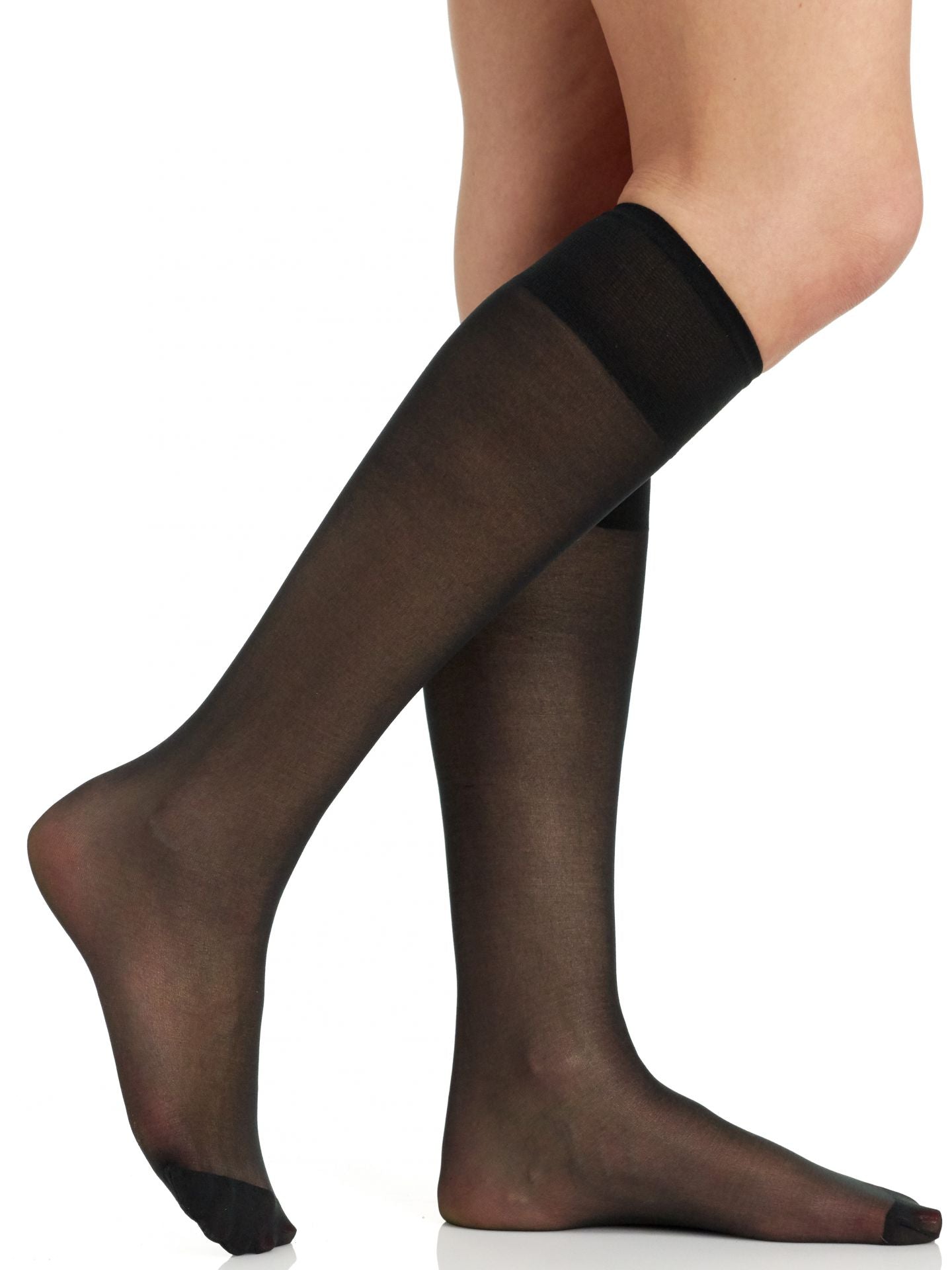 All Day Sheer Knee High with Reinforced Toe - 6355