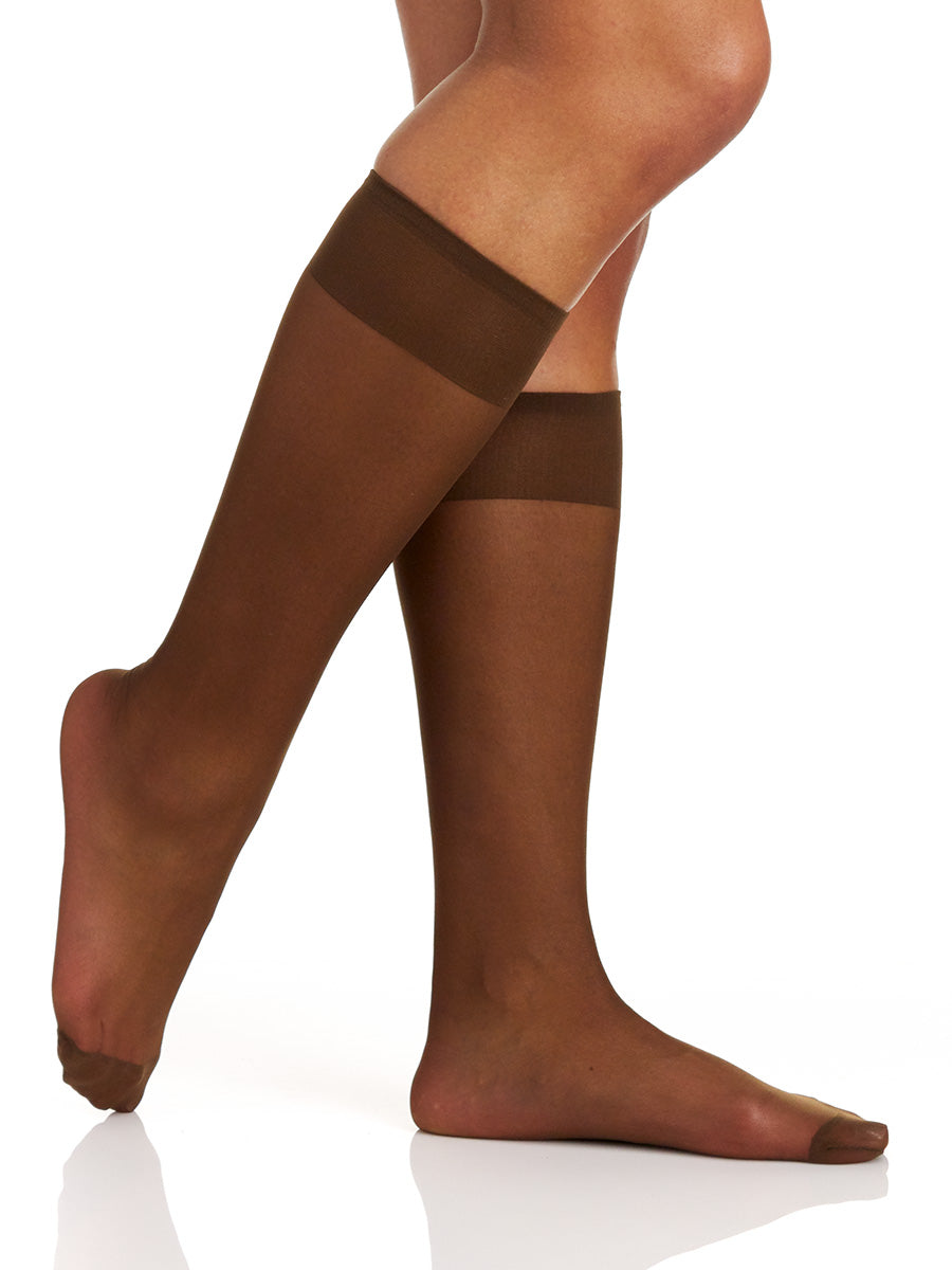 All Day Sheer Knee High with Reinforced Toe - 6355